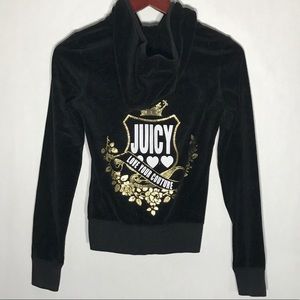 Juicy Couture Black Velour Sweatshirt XS